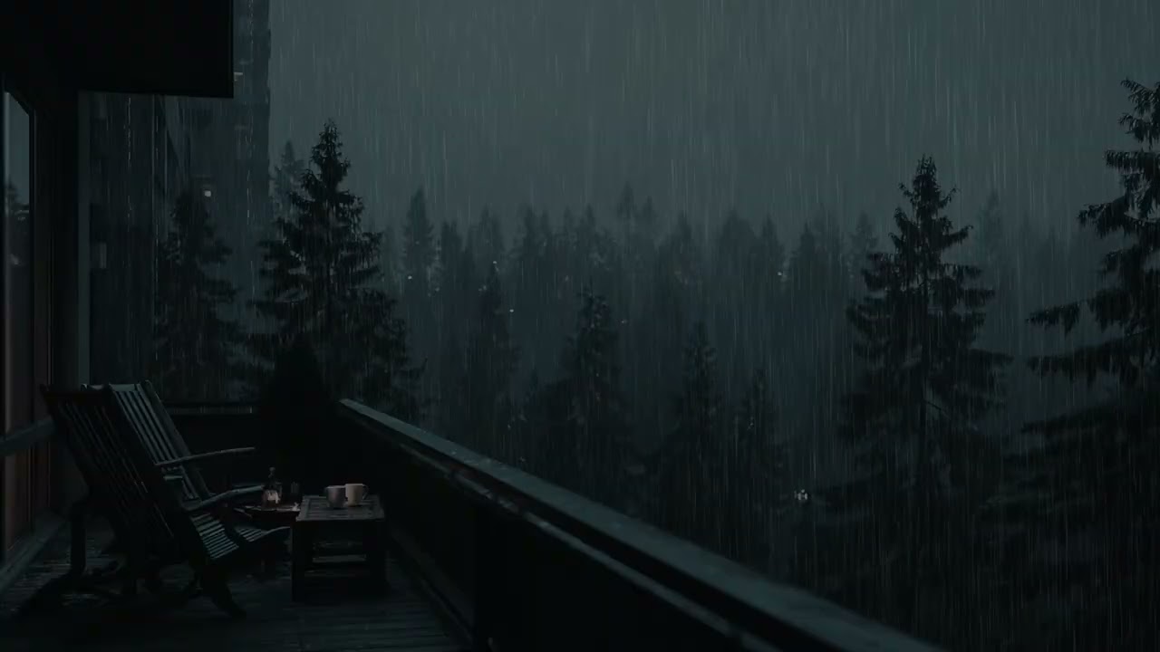 Gentle Rain & Crackling Fireplace for Deep Sleep 2026 | RainLoft Cabin 3 Hours Black Screen