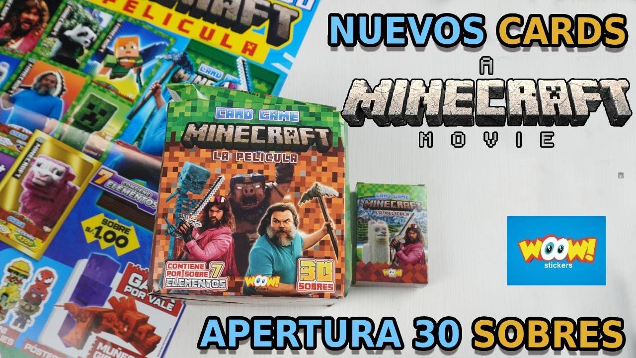 CARDS 'Minecraft - La Película' de Woow Stickers: Revisión y apertura 30 sobres + MUÑECOS