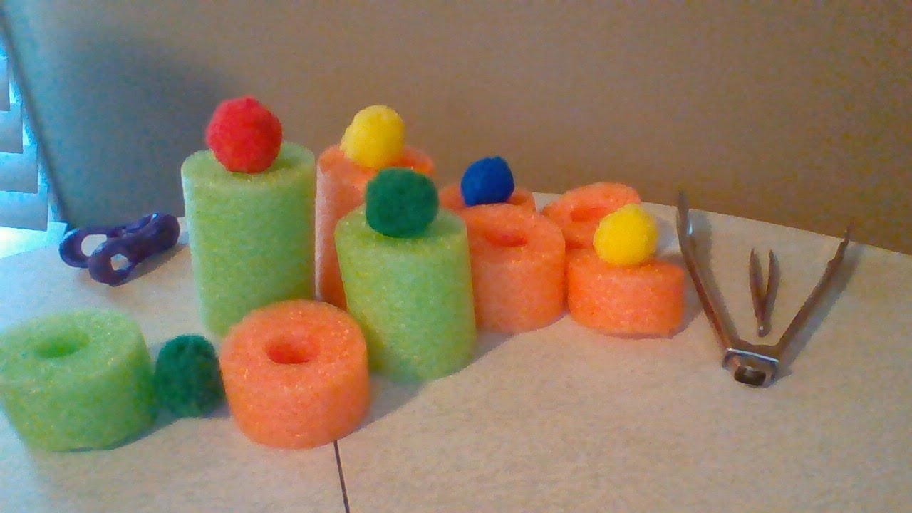 Fine Motor Activity, Pom Poms and Pool Noodles