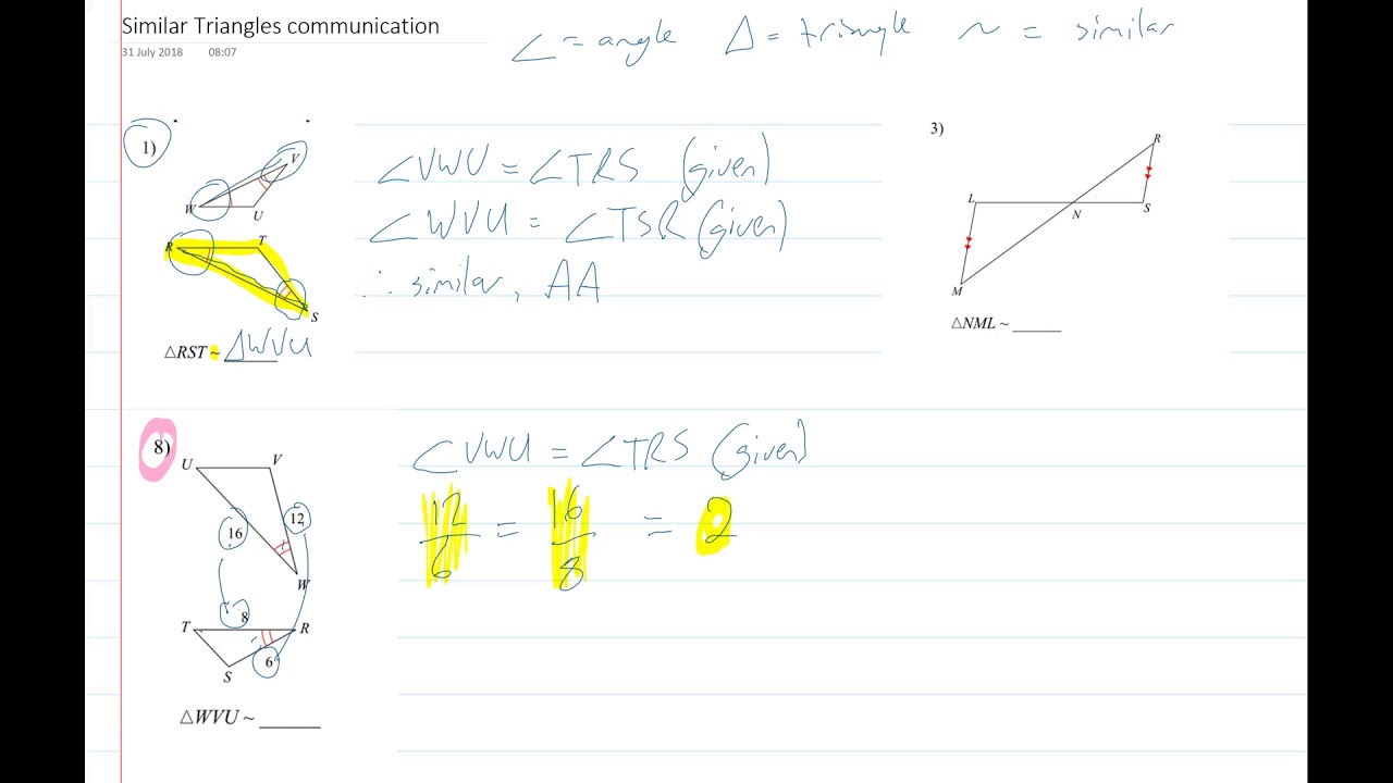 Similar Triangle communication