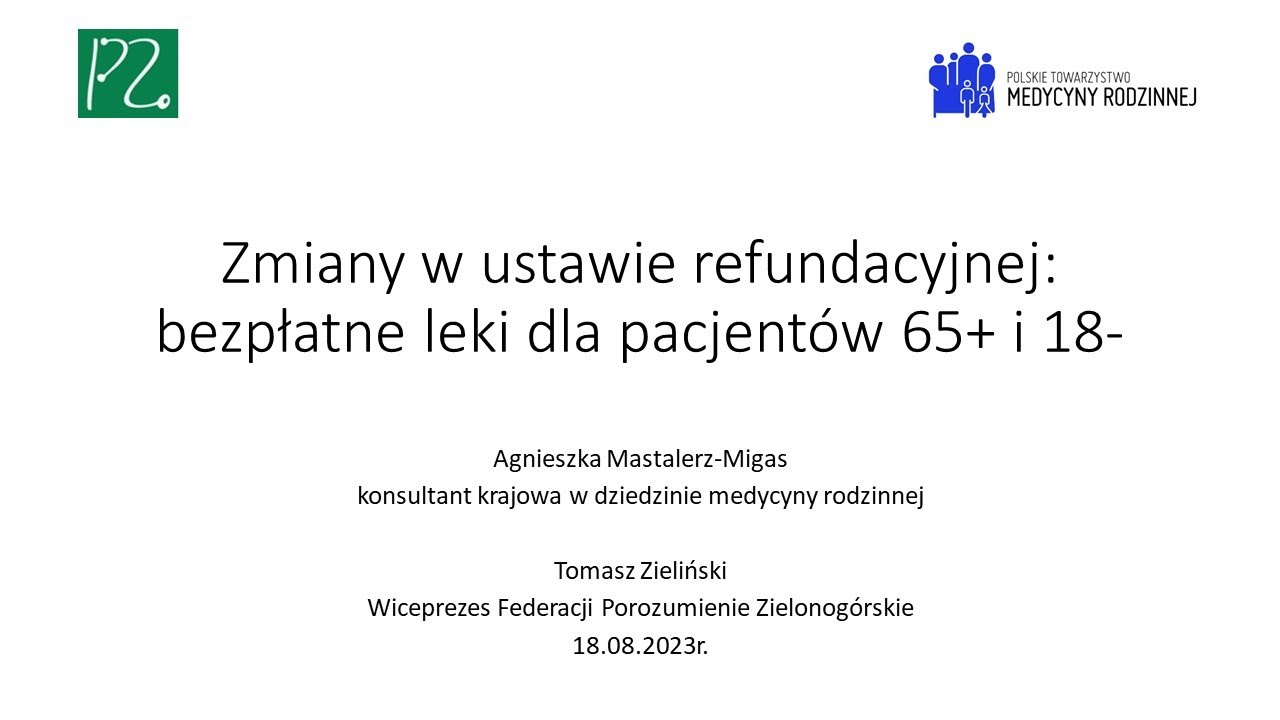 Zmiany w ustawie refundacyjnej:bezpłatne leki dla pacjentów 65+ i 18-