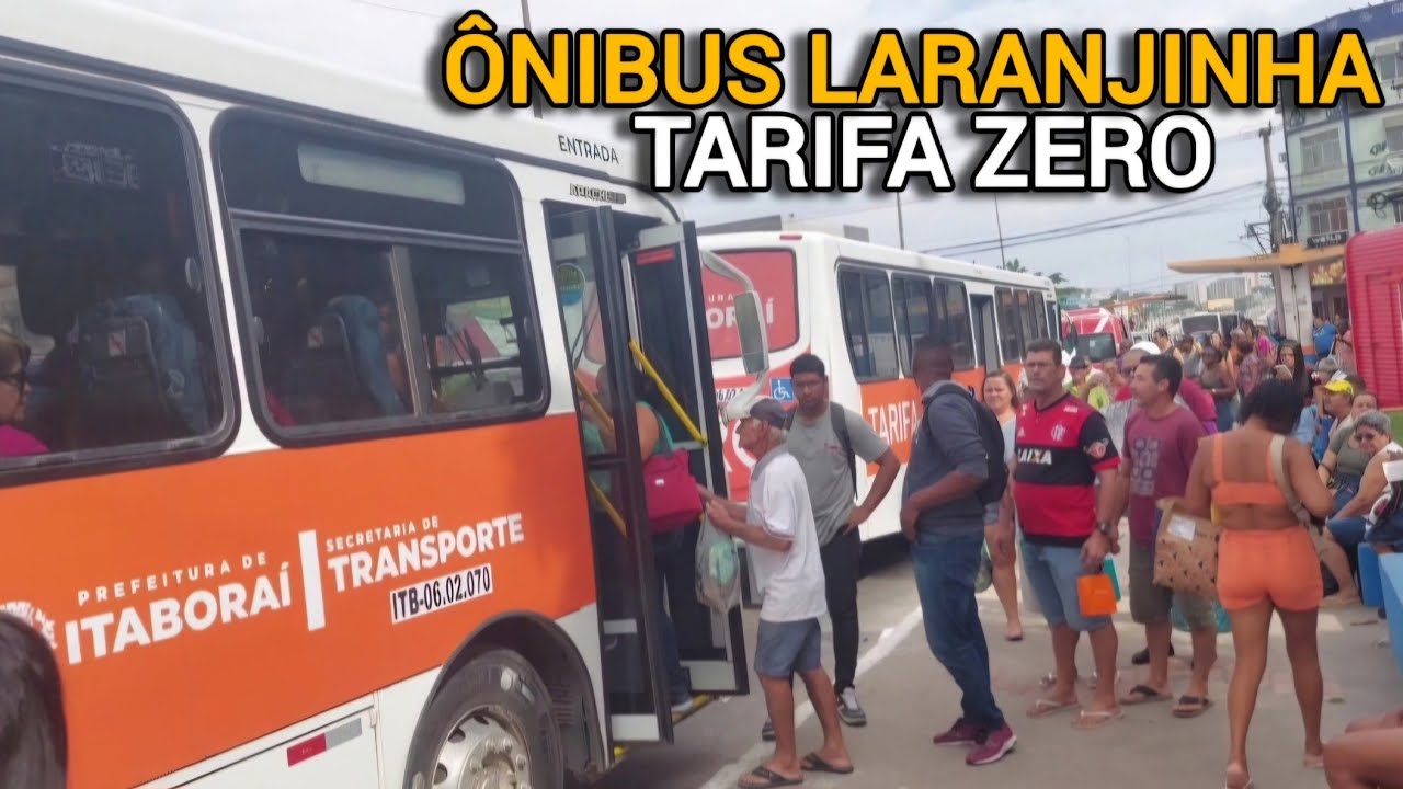 Movimentação dos ônibus laranjinha tarifa zero de Itaboraí RJ