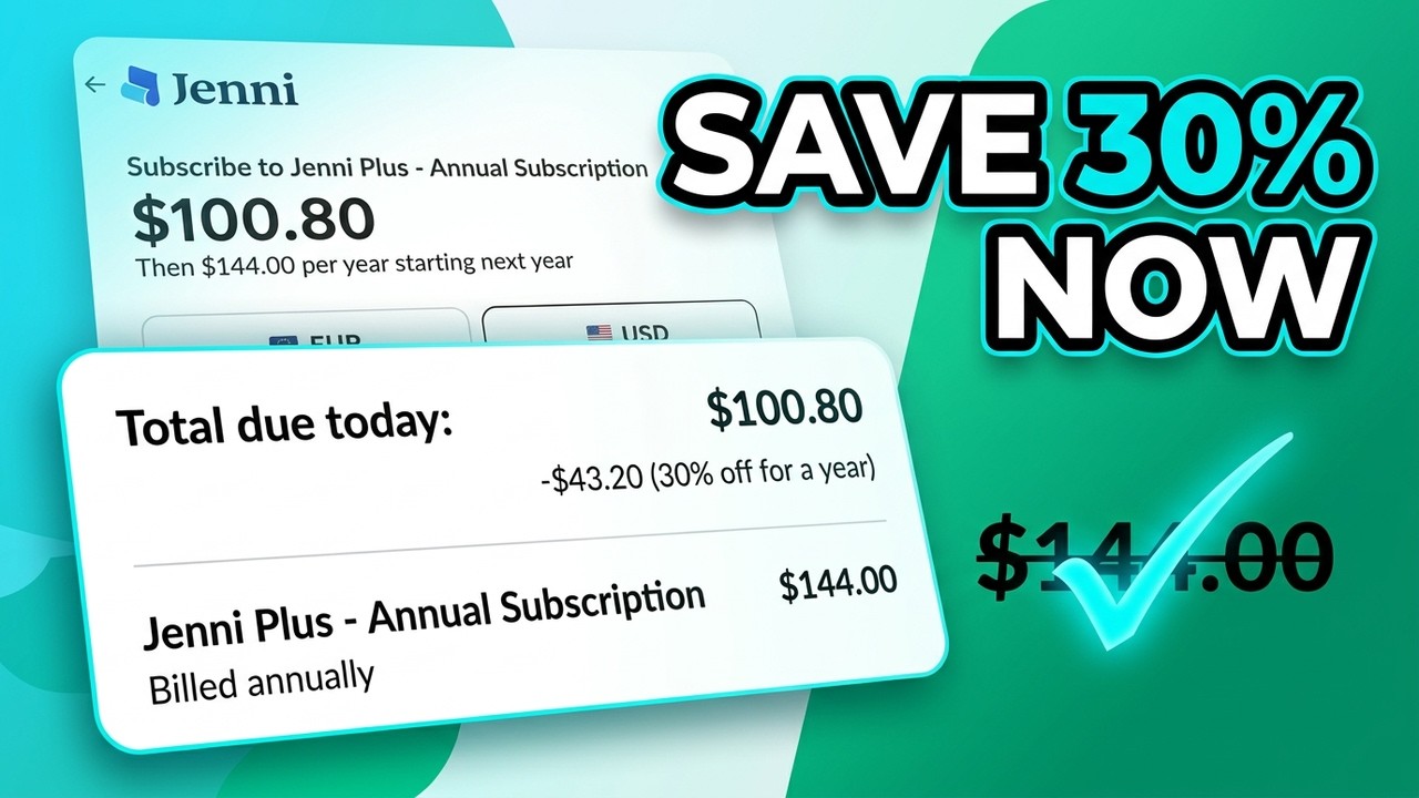 Jenni AI Promo Code: Save 30% on Your AI Learning Subscription