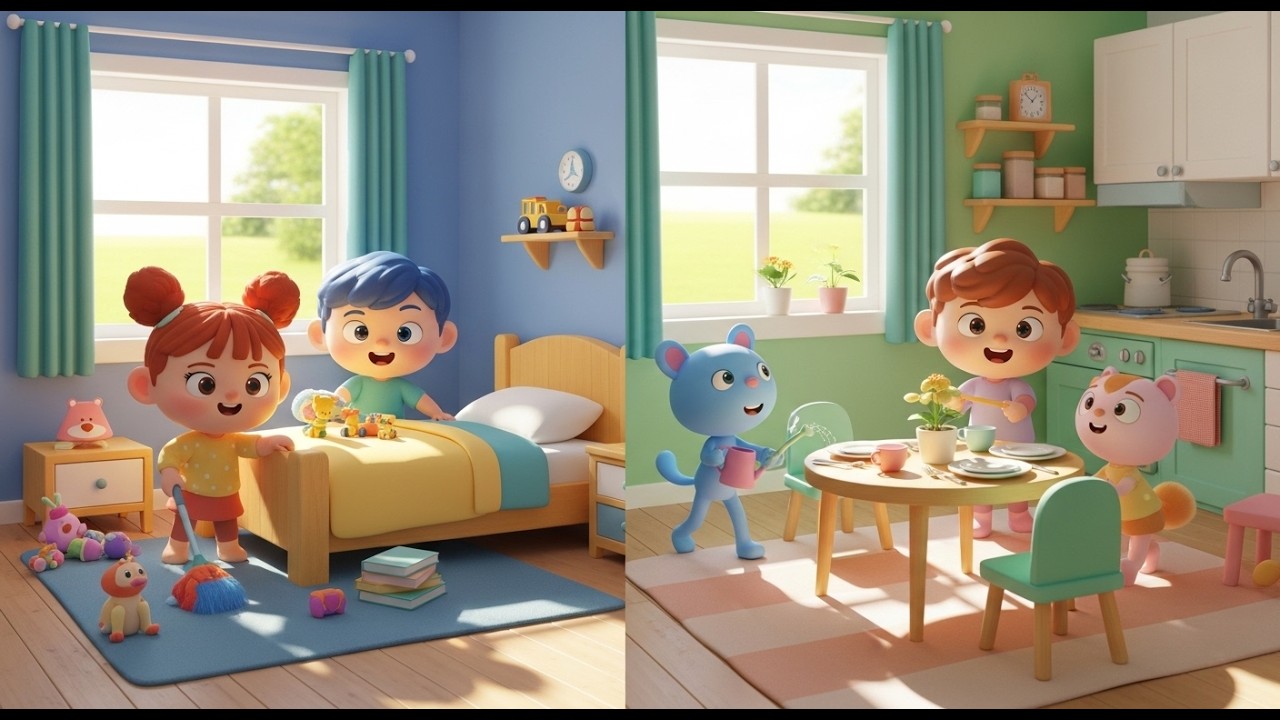 Daily Chores Songs for Kids | Fun Nursery Rhymes for Responsibility