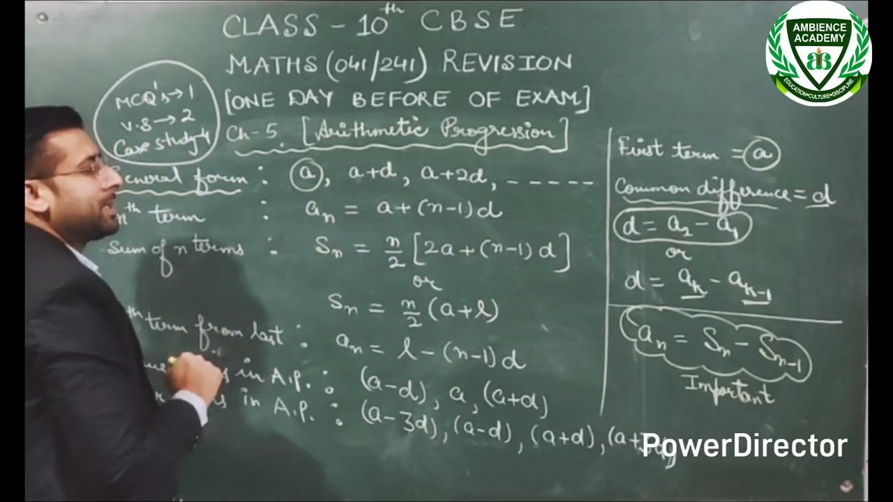 Class 10th CBSE ch5 Arithmetic progression revision 