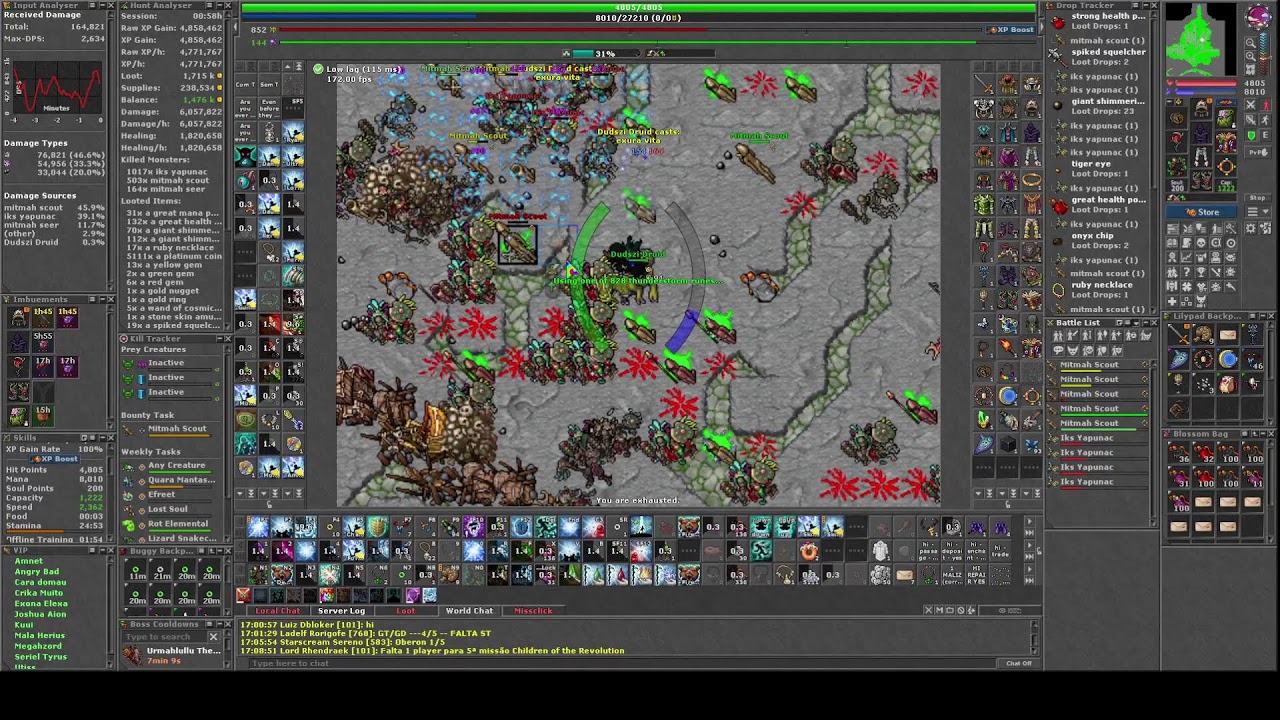 Bounty task de Mitmah Scout 521/521 Elder Druid 850 Kalibra #tibia#mmorpg #bountytask