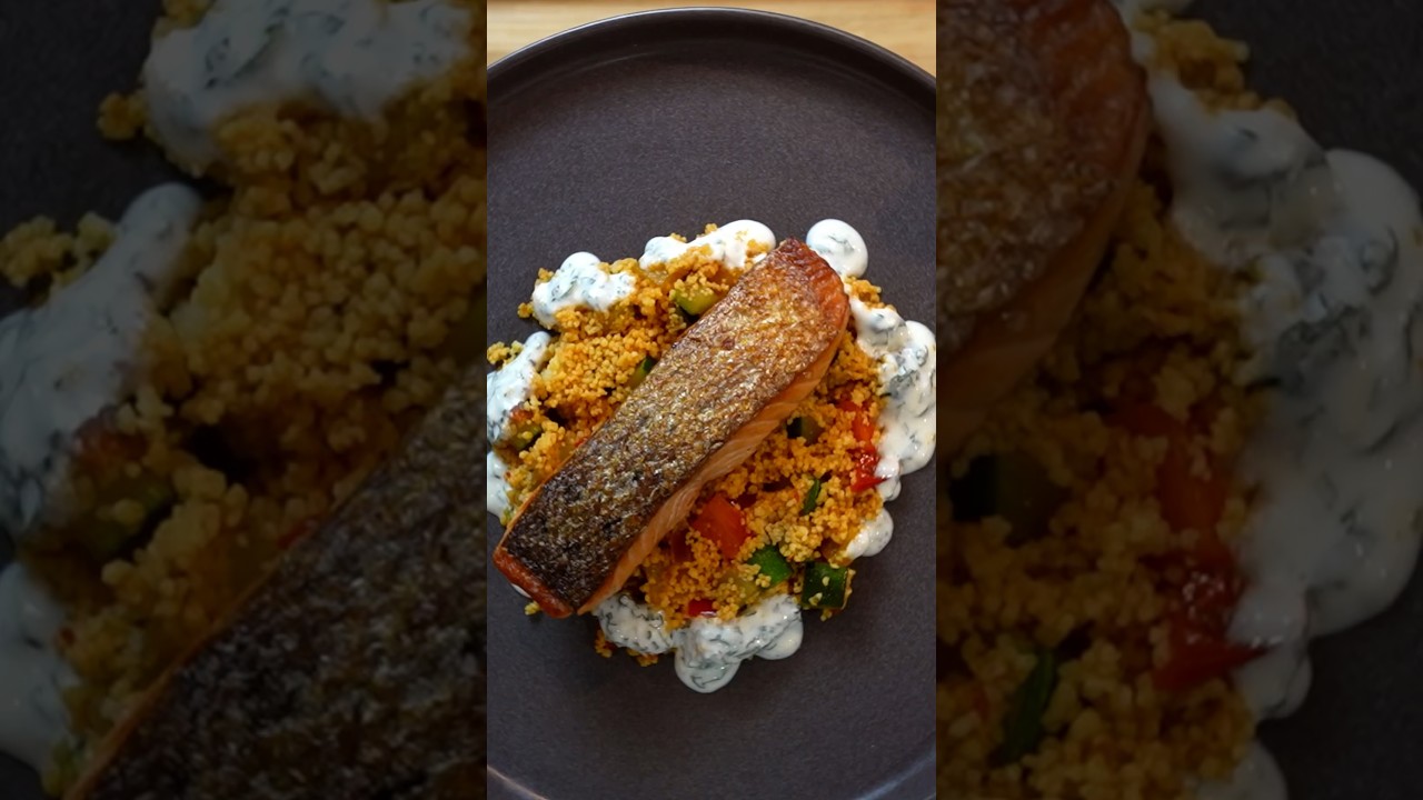 Pan Fried Salmon with Harissa Cous Cous - Quick N Easy #2