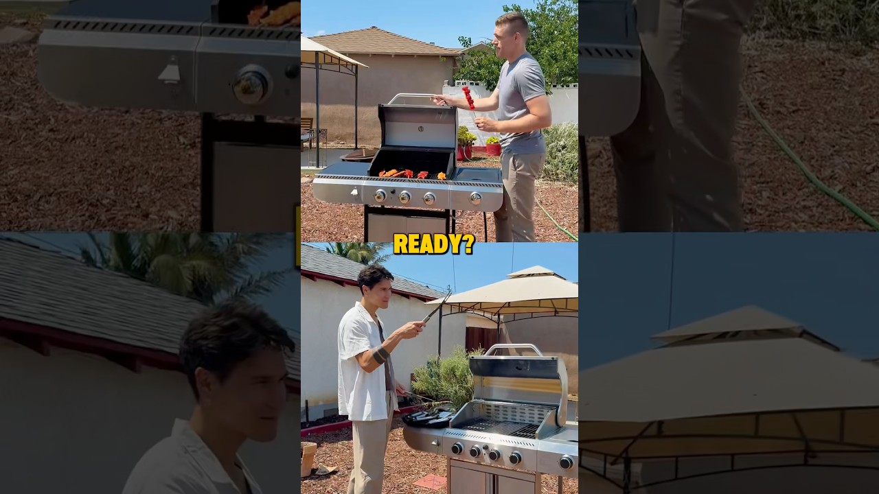When summer hits... the backyard becomes a battleground❤️‍🔥🍗🍖