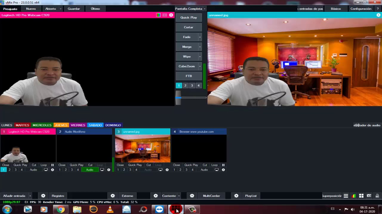 vMix Como poner un fondo virtual