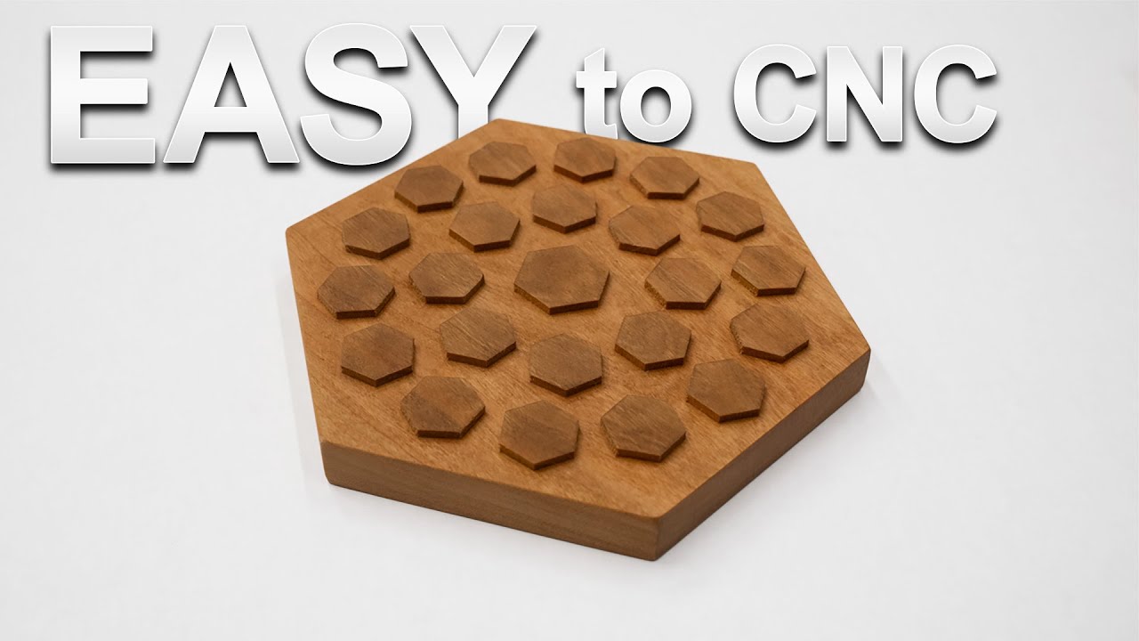 Hex Trivet / Wood Hot Pad - An easy first CNC woodworking project! [FREE FILES - STL/VCarve/Vectric]