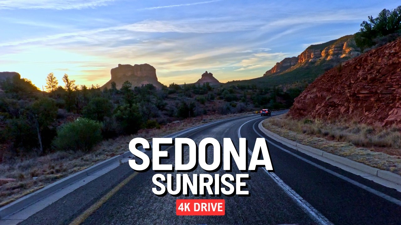 SEDONA Sunrise Drive 🏜️ Flagstaff via 89A and Oak Creek Canyon 🌵 Arizona 4K