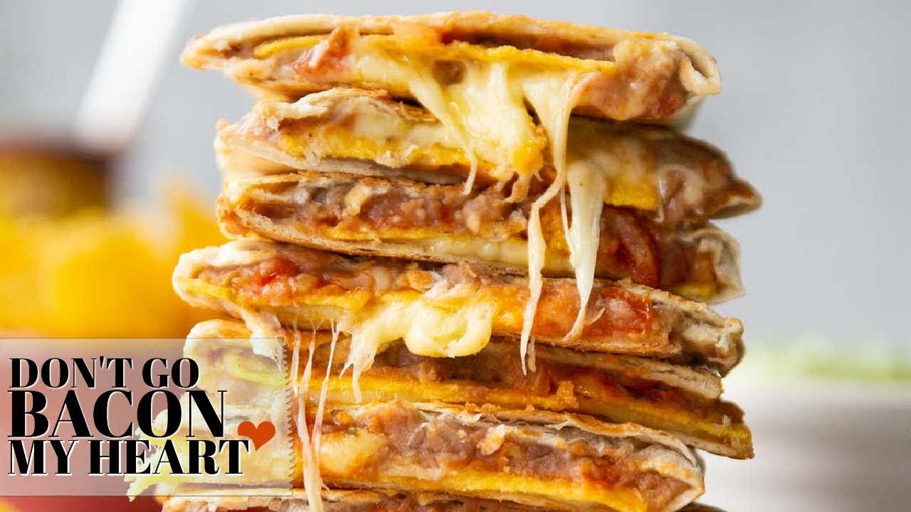 Refried Bean Quesadillas (5 ingredients!)