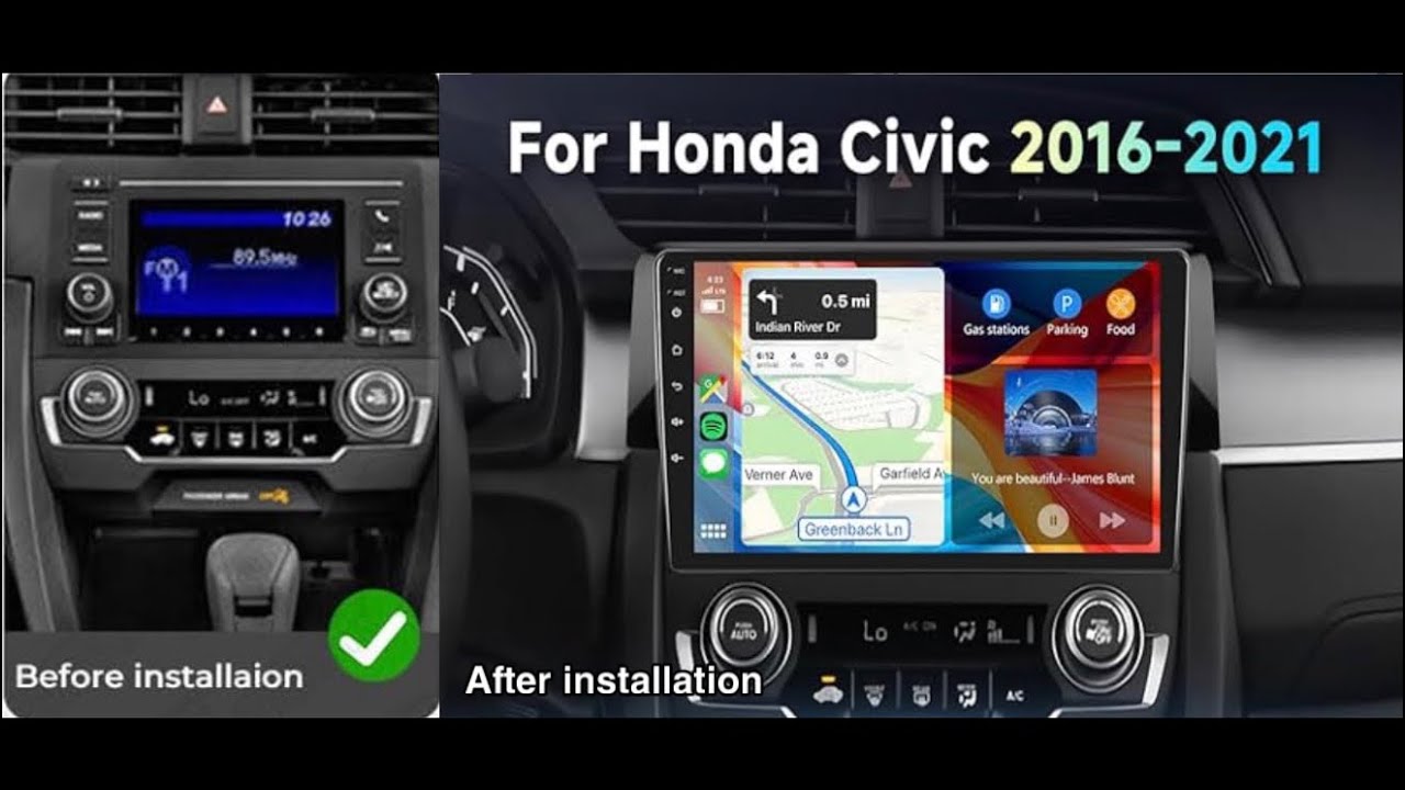 2016 - 2019 Honda Civic android radio installation
