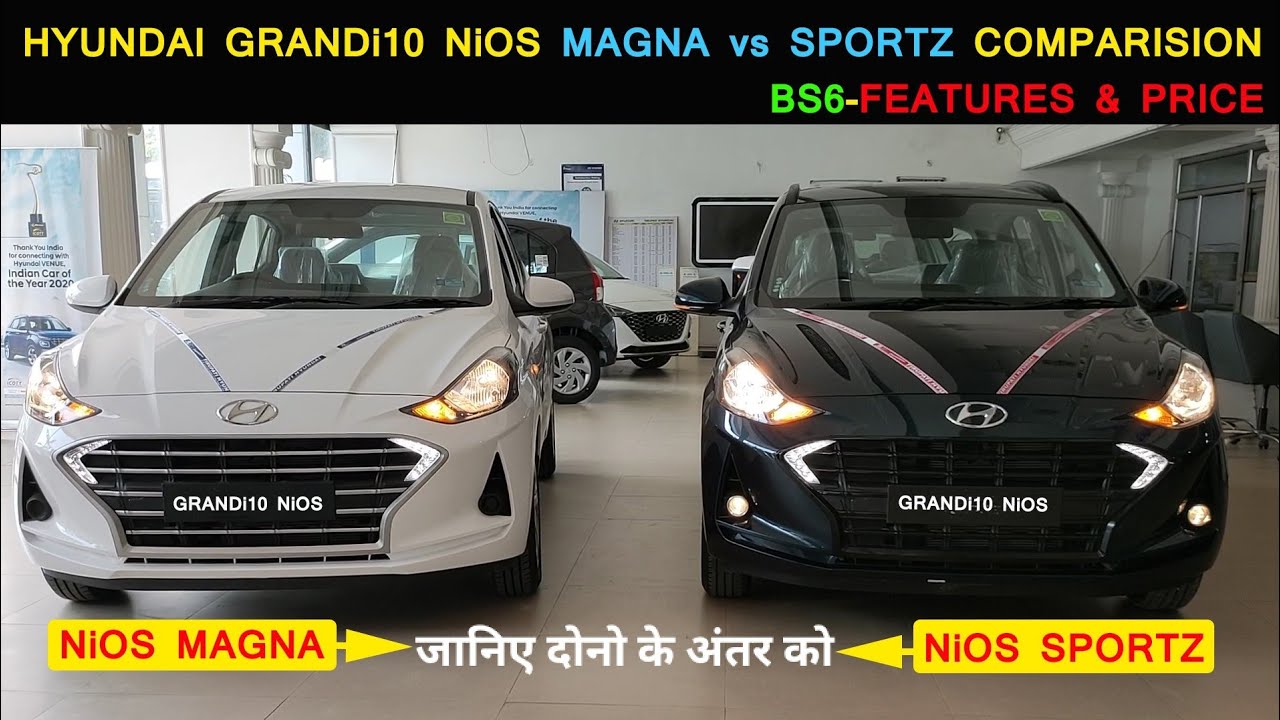 COMPARE HYUNDAI GRANDi10 NiOS MAGNA vs SPORTZ BS6 FEATURES & PRICE ! EVERYTHING YOU MUST KNOW