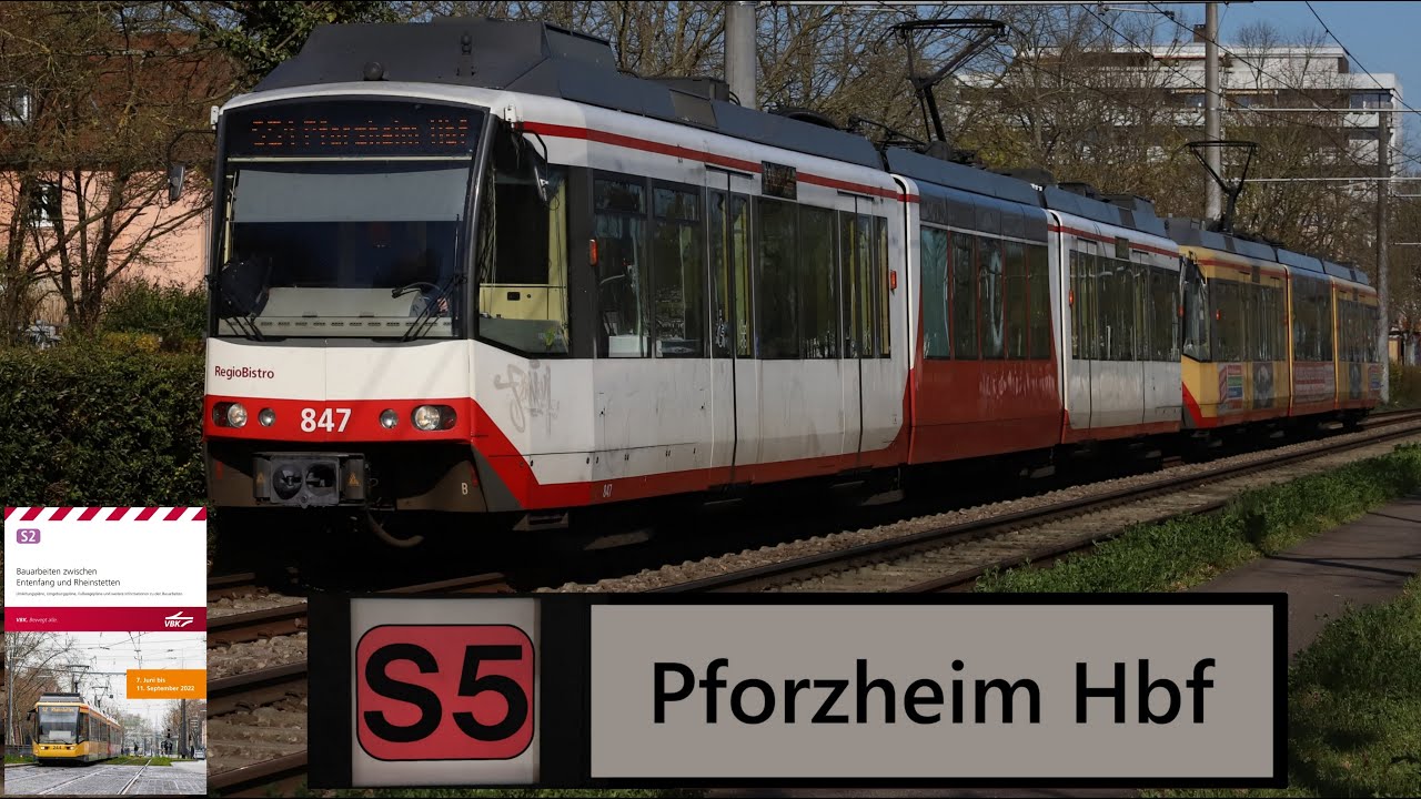 AVG Führerstandsmitfahrt Rheinbergstraße - Pforzheim Hbf