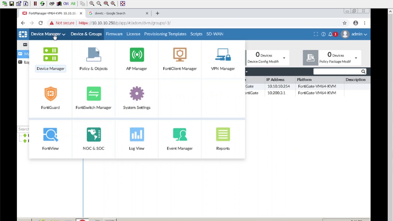 7 NSE 5 Importing Policies and Objects from a FortiGate in production into the FortiManager