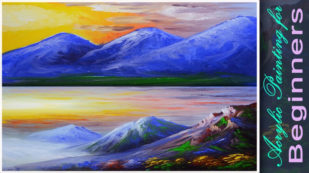 Do's and Don't on Painting Mountains with Basic Acrylic Sunrise Sky | PAINTING TUTORIALS BEGINNERS