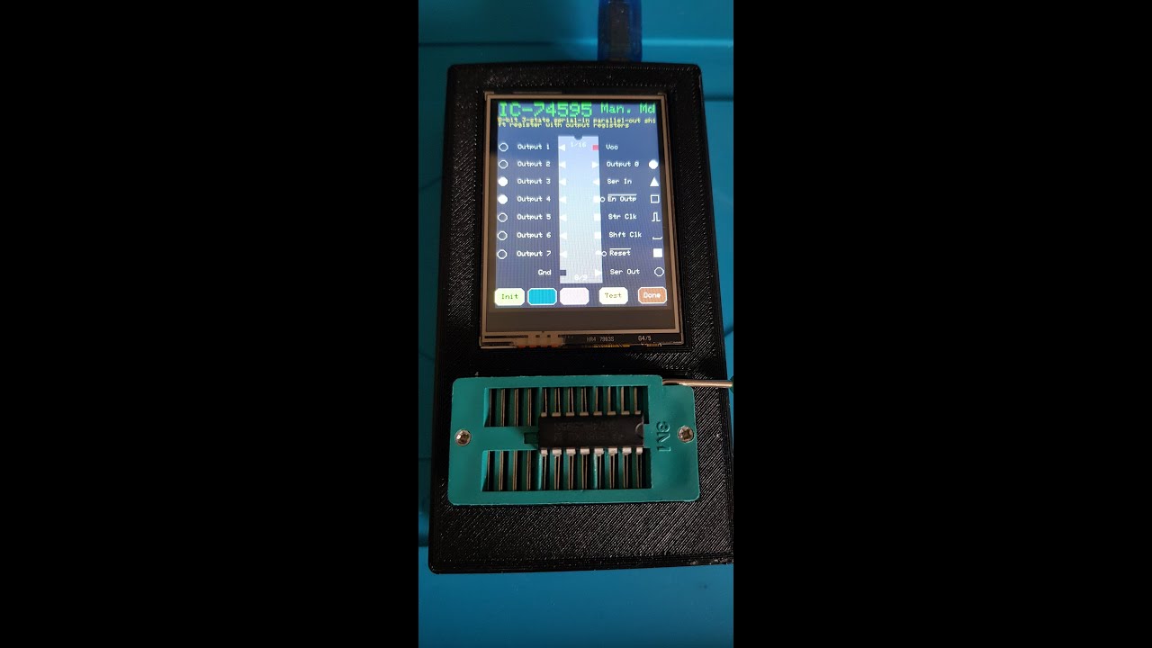 Test Equipment: Digital Logic TTL / CMOS IC Tester with Pin Layout View and Manual Mode