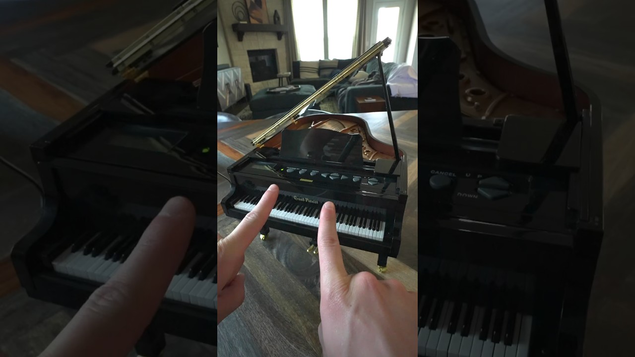 Playing Chopsticks on the smallest piano!