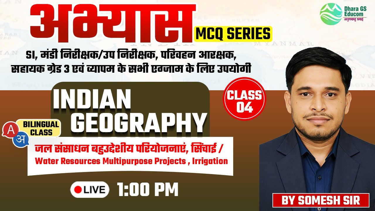 Ind Geography | अभ्यास Top MCQ Series | Water Resources , irrigation Lec.04 | Somesh Sir #cgvyapam