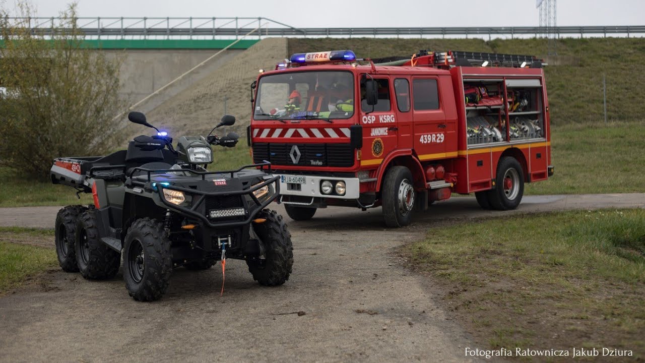 OSP KSRG JANKOWICE - CIEKAWY RENAULT ORAZ QUAD POLARIS W PODZIALE - POKAZ WYPOSAŻENIA BOJOWEGO