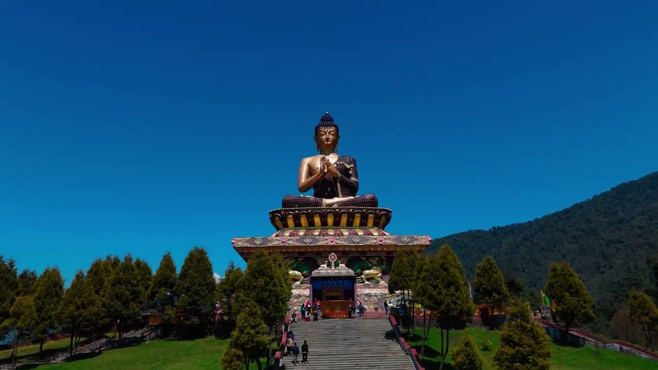 RAVANGLA, BUDDHA PARK DRONE VIEW