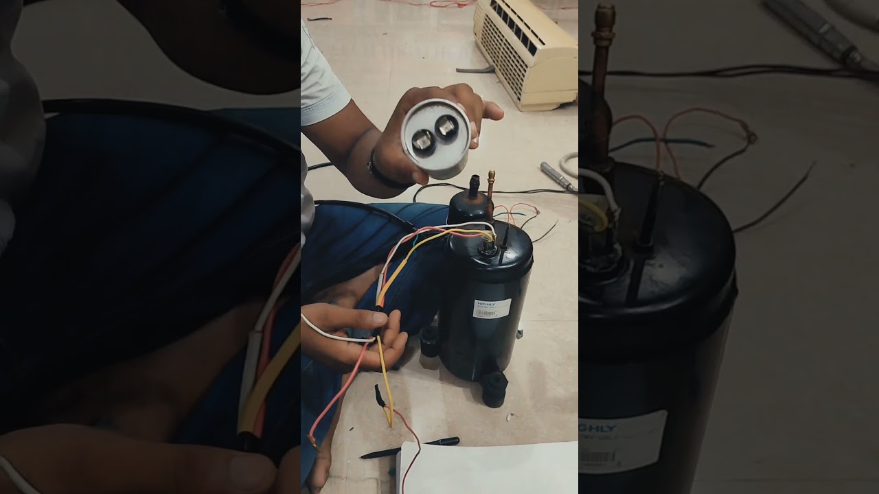 compressor ka common, starting aur running ka connection