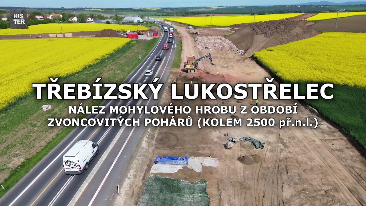 Třebízský lukostřelec - nález hrobu z pozdní doby kamenné při stavbě dálnice D7 u Třebíze