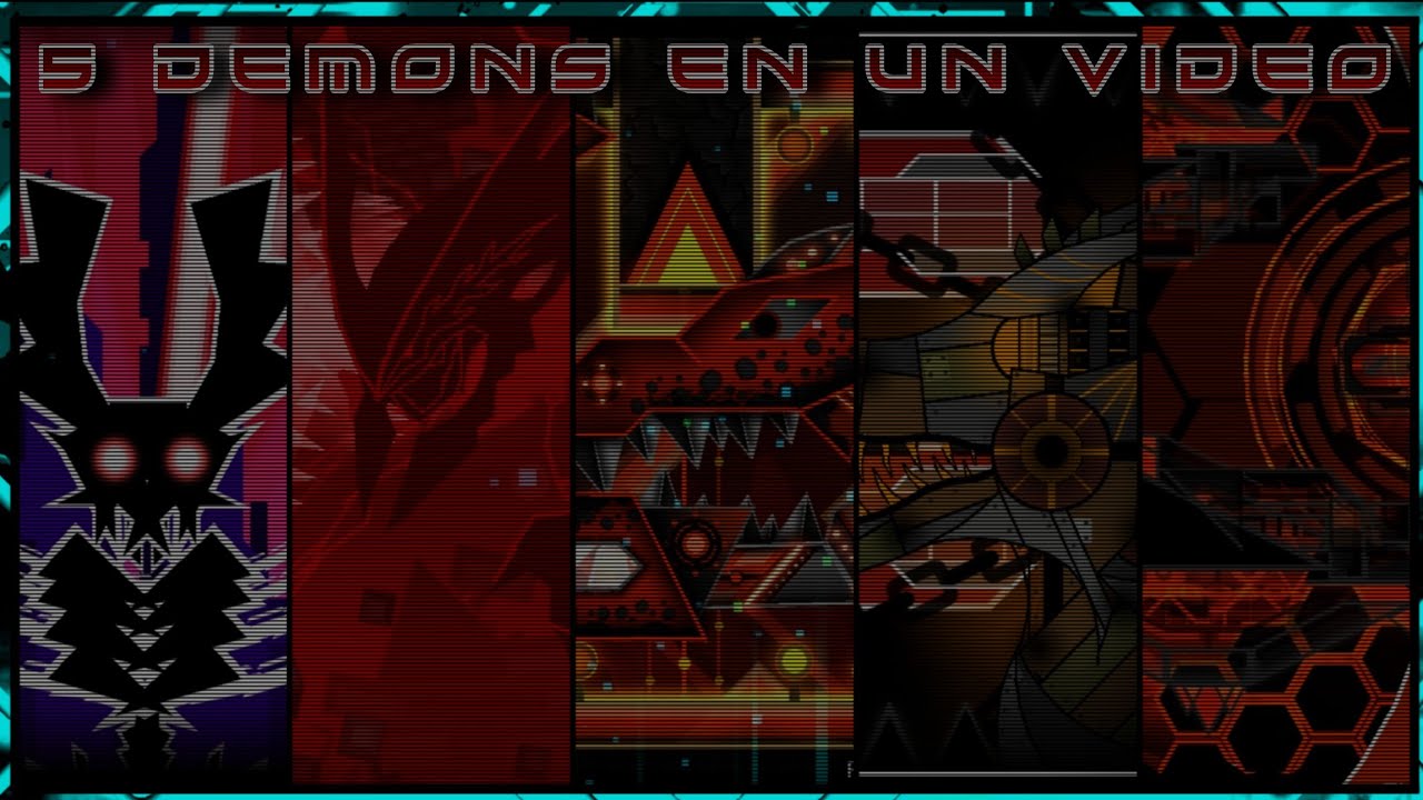 Geometry Dash - 5 Demons En 1 Video - Completo al 100% - TASBot