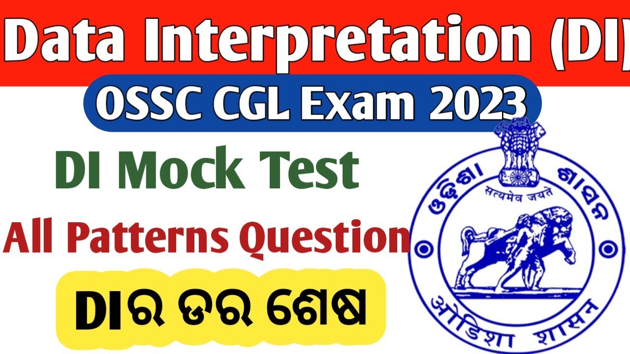 OSSC CGL Exam 2023 // Data Interpretation ( DI ) Mock Test // 20 Exam Oriented Question