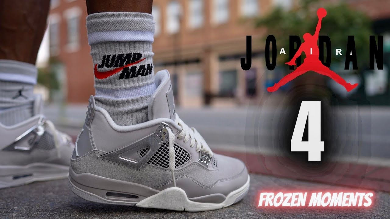 JORDAN 4 FROZEN MOMENT DETAILED REVIEW & ON FEET W LACE SWAPS!!