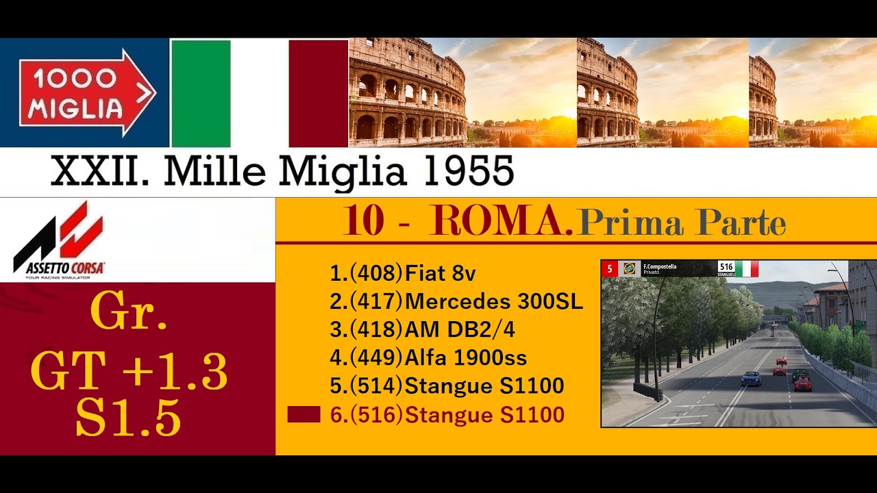 Mille Miglia '55 - Stanguellini S1100 /  Stage 10 / ROMA.Prima Parte - Group 6