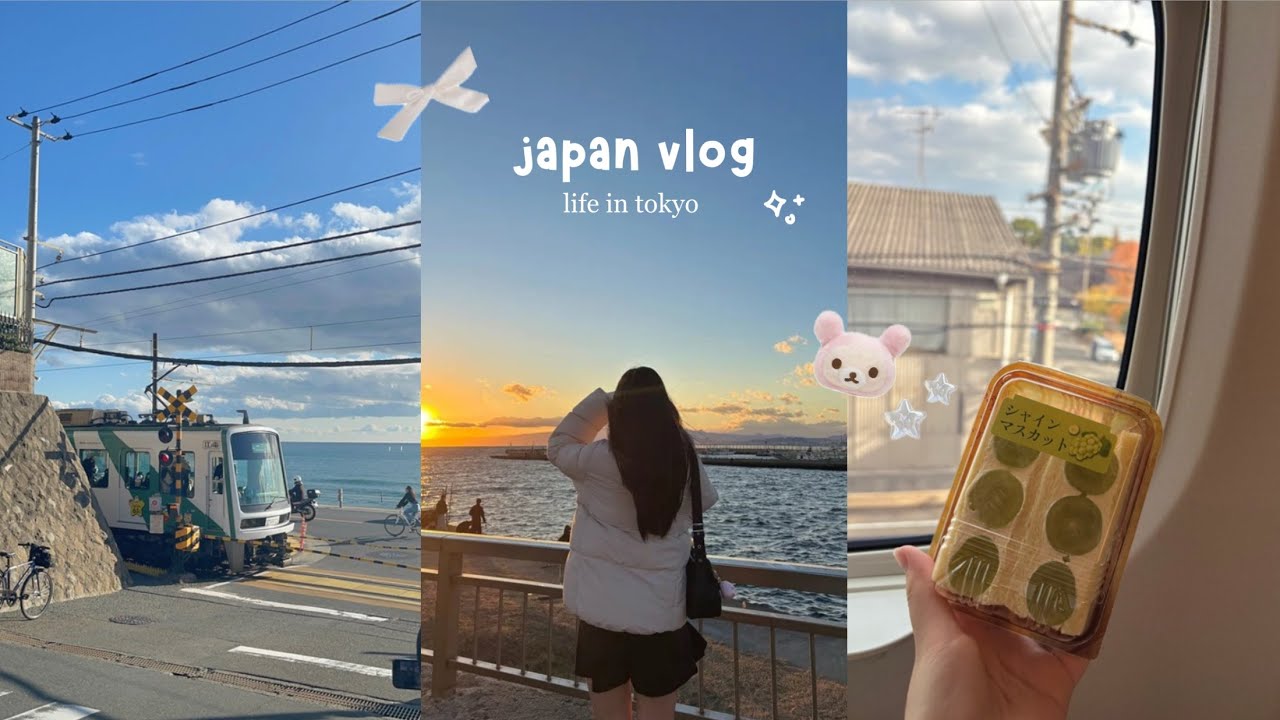 japan vlog 🍙 | enoshima, kamakura, christmas market, catching sunsets, famous cheese tarts