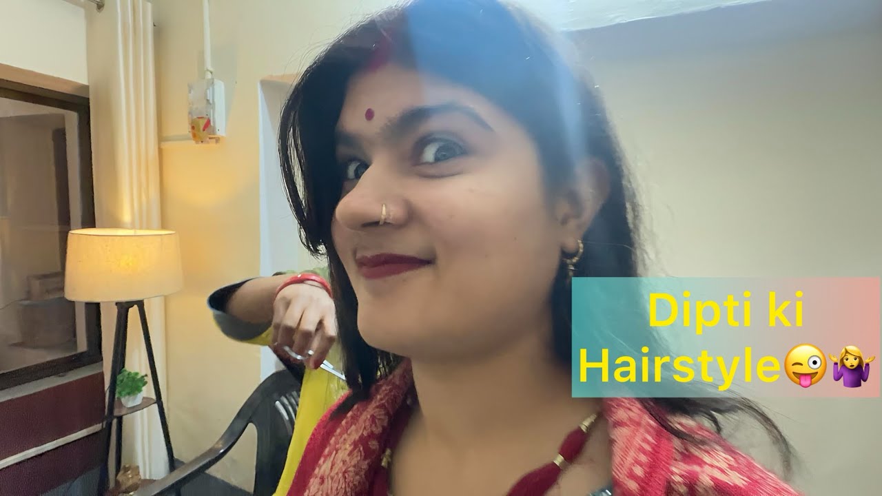 Dipti ghumne ki taiyari me lg gayi h😂😜 / hair cutting karwa rhi h😍 / @Harsh_ki_dipti