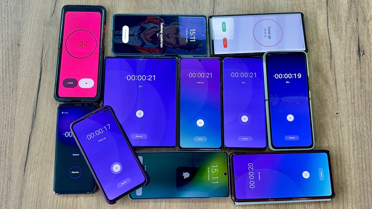 Alarm Clock / Timer ON Samsung Galaxy Fold vs Redmi HOT 13 / Galaxy Z Flip 3 / Motorola RAZR 40