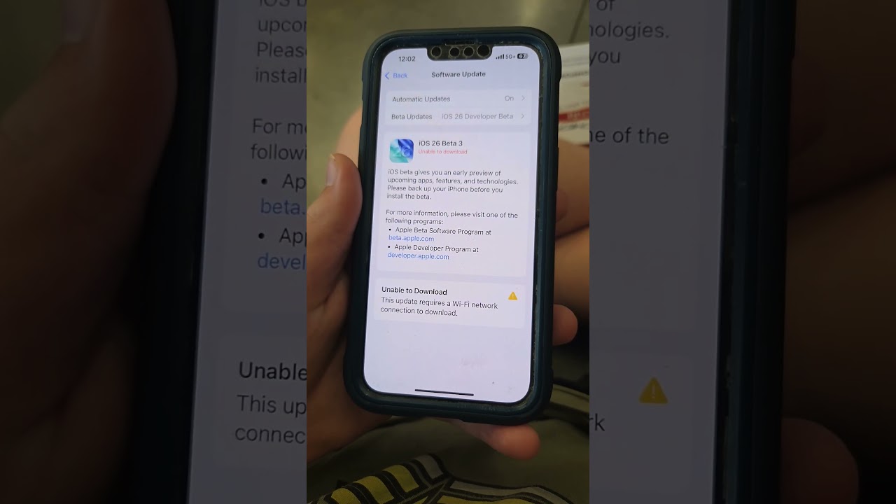 This Update Requires A Wi-Fi Network Connection To Download (iOS 18)