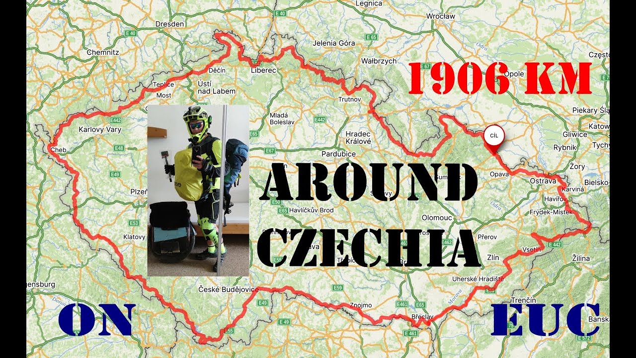 Around Czechia on EUC - 1200 miles journey - Okolo ČR - 1906km Okolo Česka na elektrické jednokolce