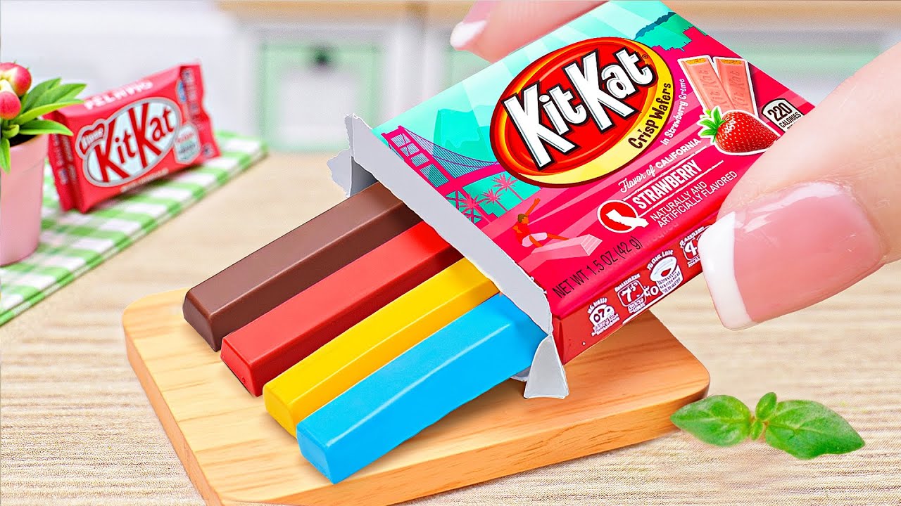How to Make Kitkat Sprinkles Ice Cream In Mini Kitchen | Tiny Treats Desserts ASMR