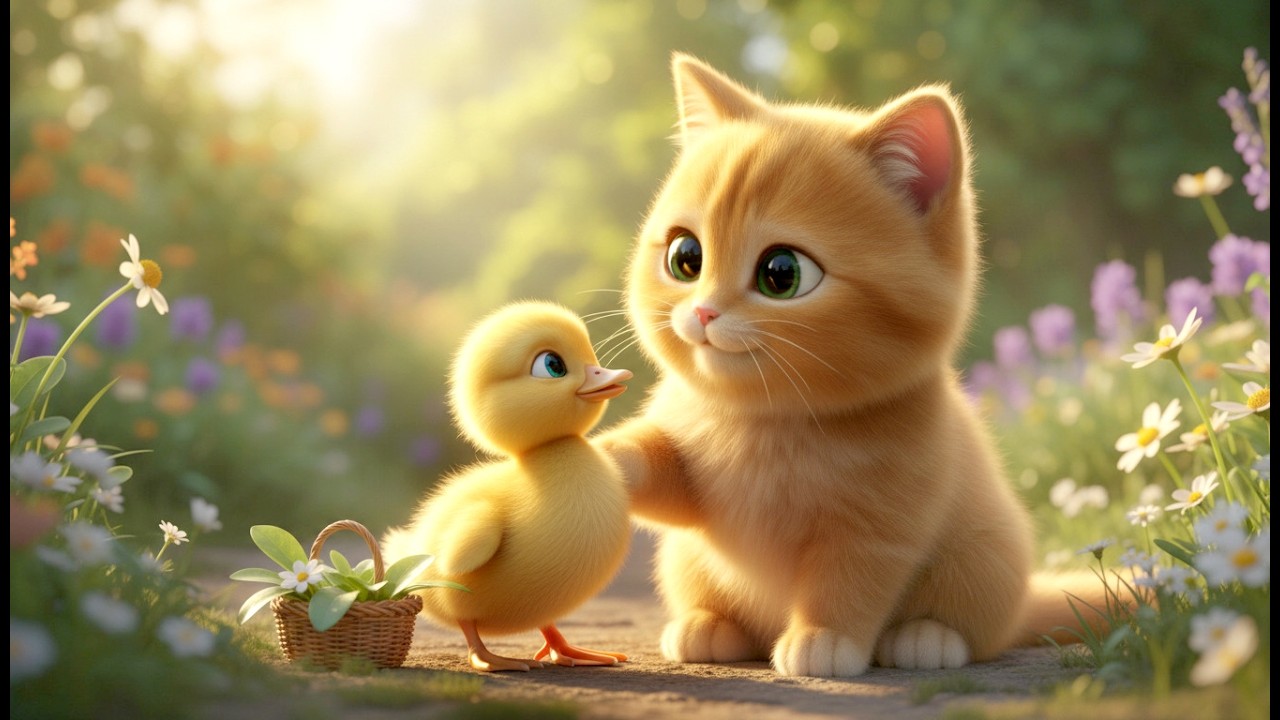 Ginger Kitten's Secret Guest: An Unusual Animal Friendship Starts!