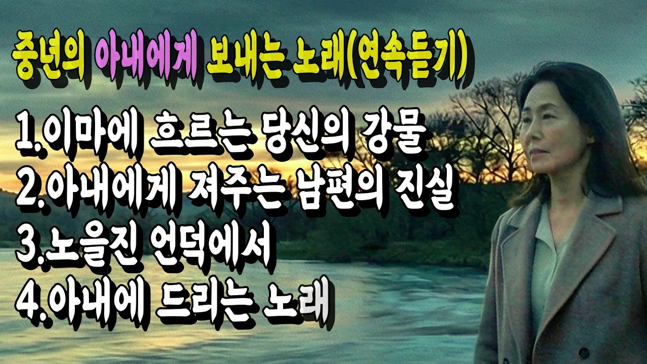 [음악영상] 중년의 아내에게 보내는 노래 (연속듣기) 작사. 김동현  작곡/보컬. Suno AI #허리케인동현이방송 #음악영상 #감성영상 #좋은글
