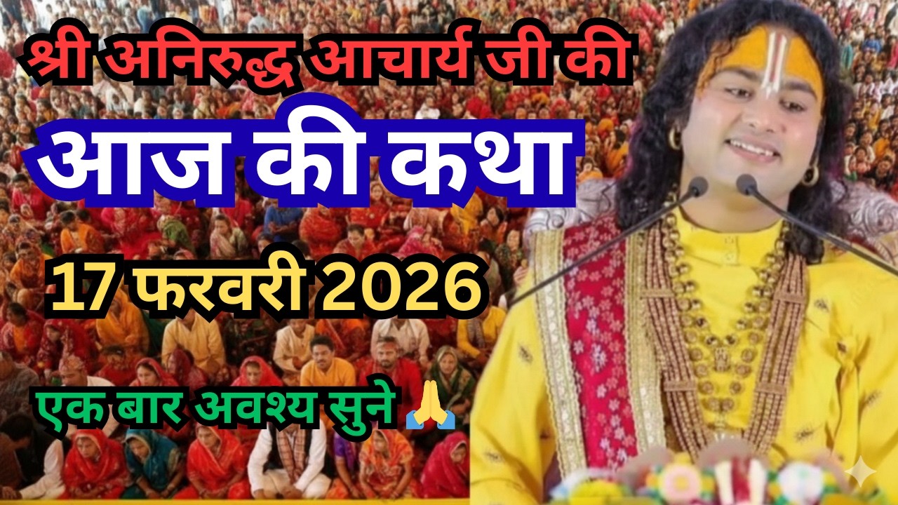 🙏आज की कथा 🙏 17 फरवरी 2026🙏 स्पेशल कथा श्री अनिरुद्ध आचार्य जी महाराज 🪴bhagwat katha#aniruddhacharya