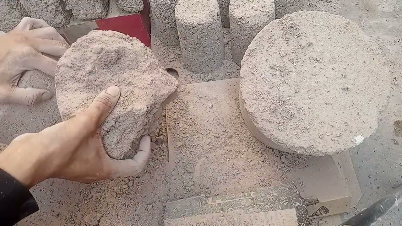 White cement sand crushing Dry satisfying videos 