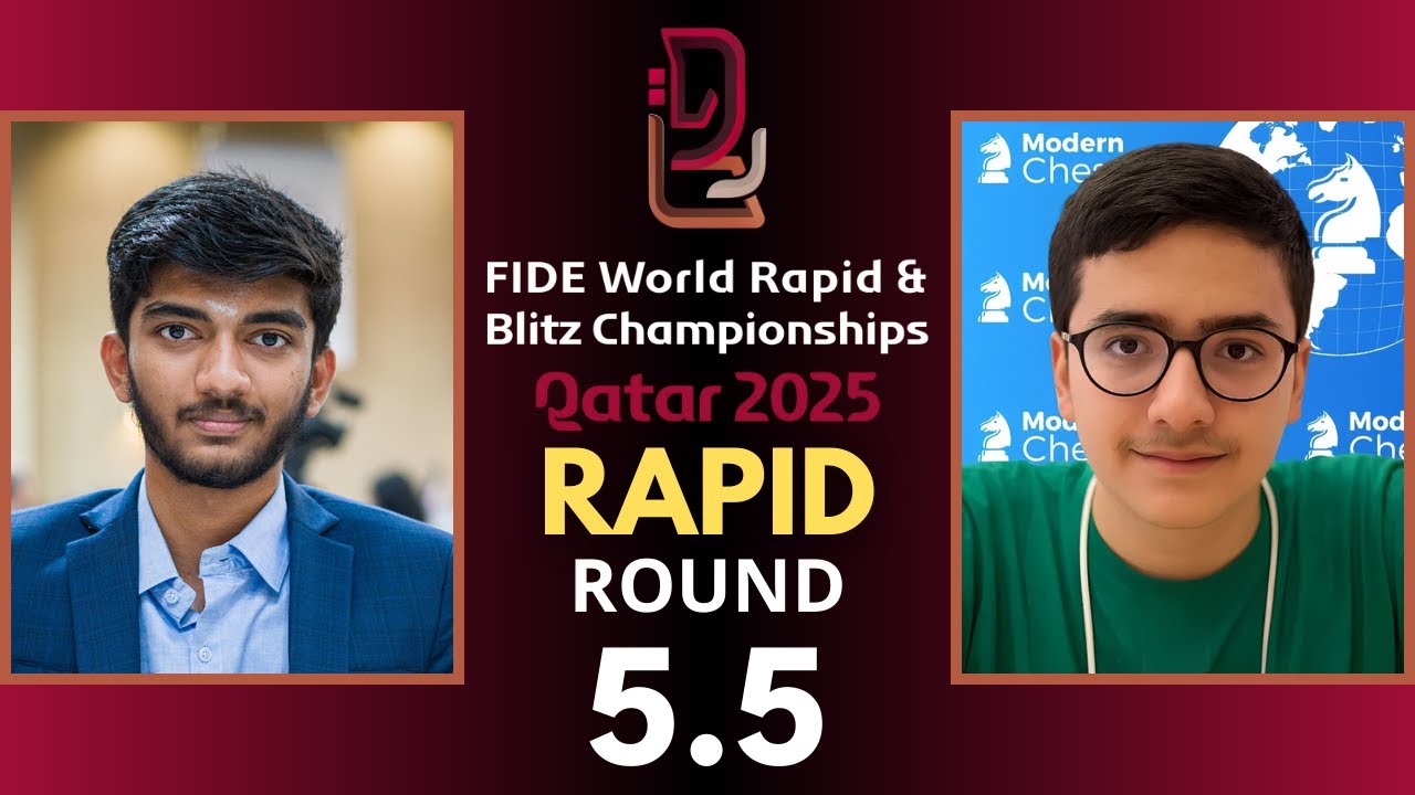 D Gukesh vs Sina Movahed | World Rapid Championship 2025 | Round 5.5