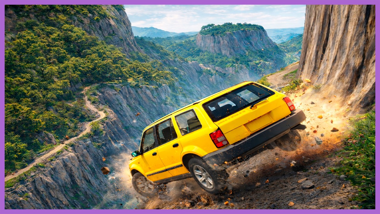 COCHES FUERA DE CONTROL,CURVAS EXTREMAS y CAMINOS MUY ANGOSTOS Destrucción en Montaña | BeamNG.drive