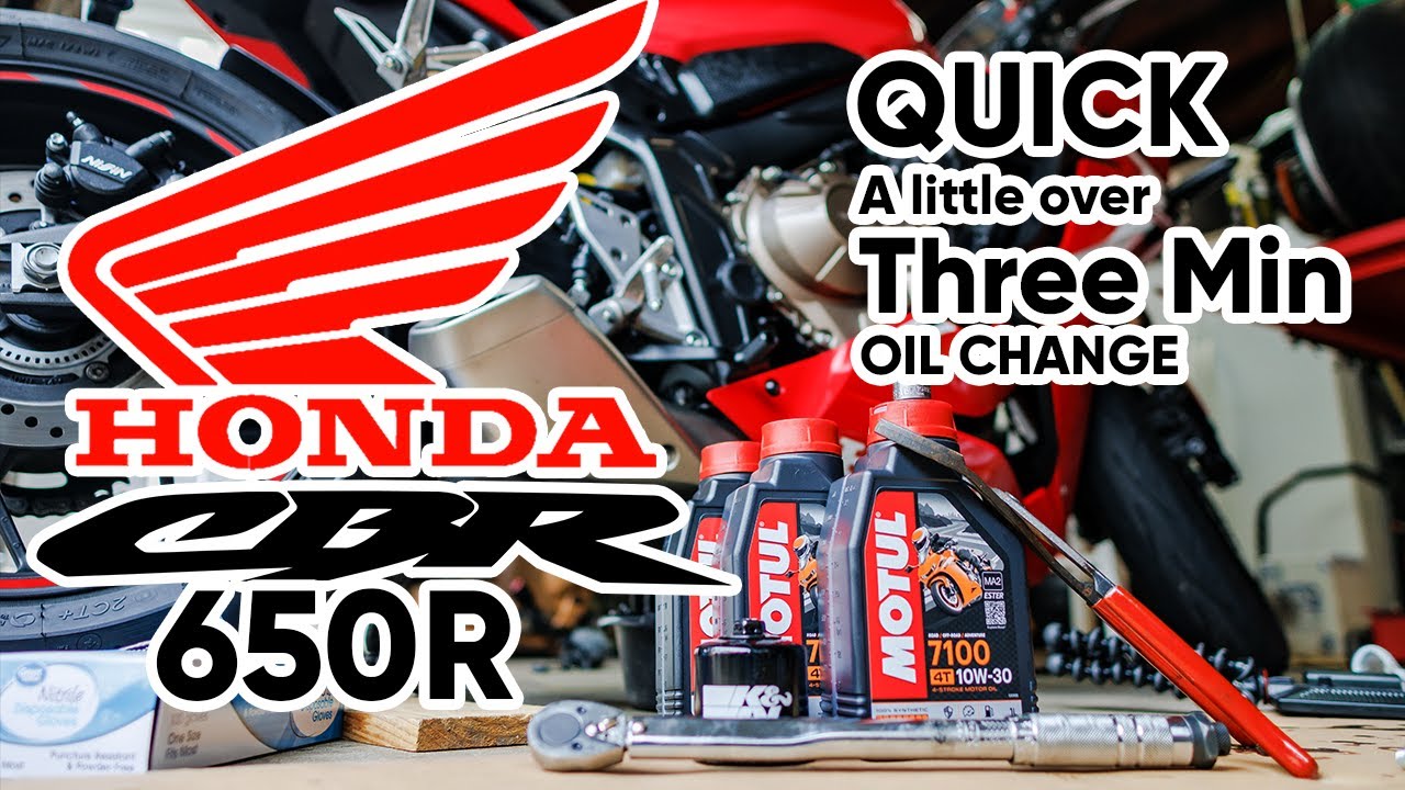 About Three Min 2020 Honda CBR650R Oil Change #Honda #CBR650R #2020 #SmallEngineVelocity