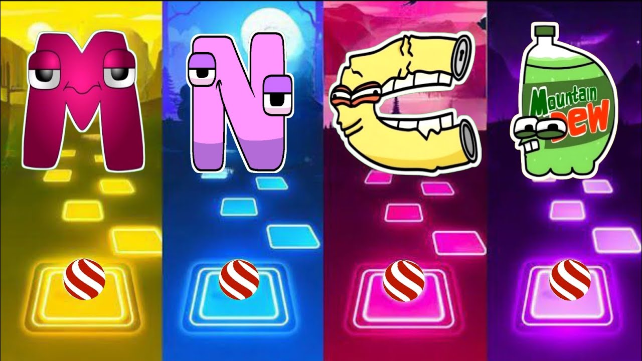 ALPHABET LORE M 🟠 🆚 N 🔵 🆚 Alphabet  LORE COLD - C 🔴 🆚 D 🟣 - TILES HOP 🔥🎶
