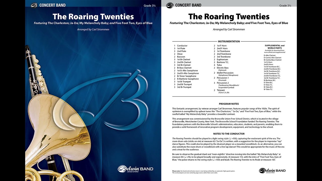 The Roaring Twenties, arr. Carl Strommen – Score & Sound
