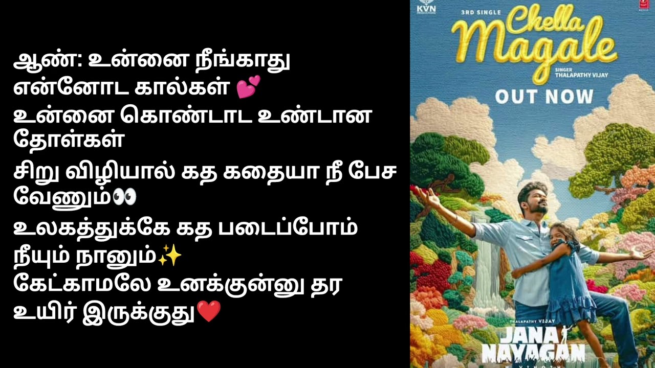 Chella magale song lyrics 🎶 ❤️| Jana nayagan movie 🎥| தமிழ் பாடல் வரிகள் 👀|