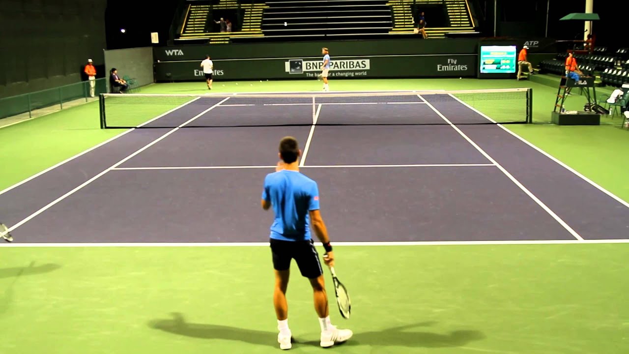 Novak Djokovic Practice 2015 BNP Paribas Open Indian Wells