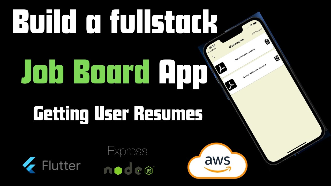#13Fullstack Mobile App |Flutter|Job Board App|Node js -Getting User Resumes